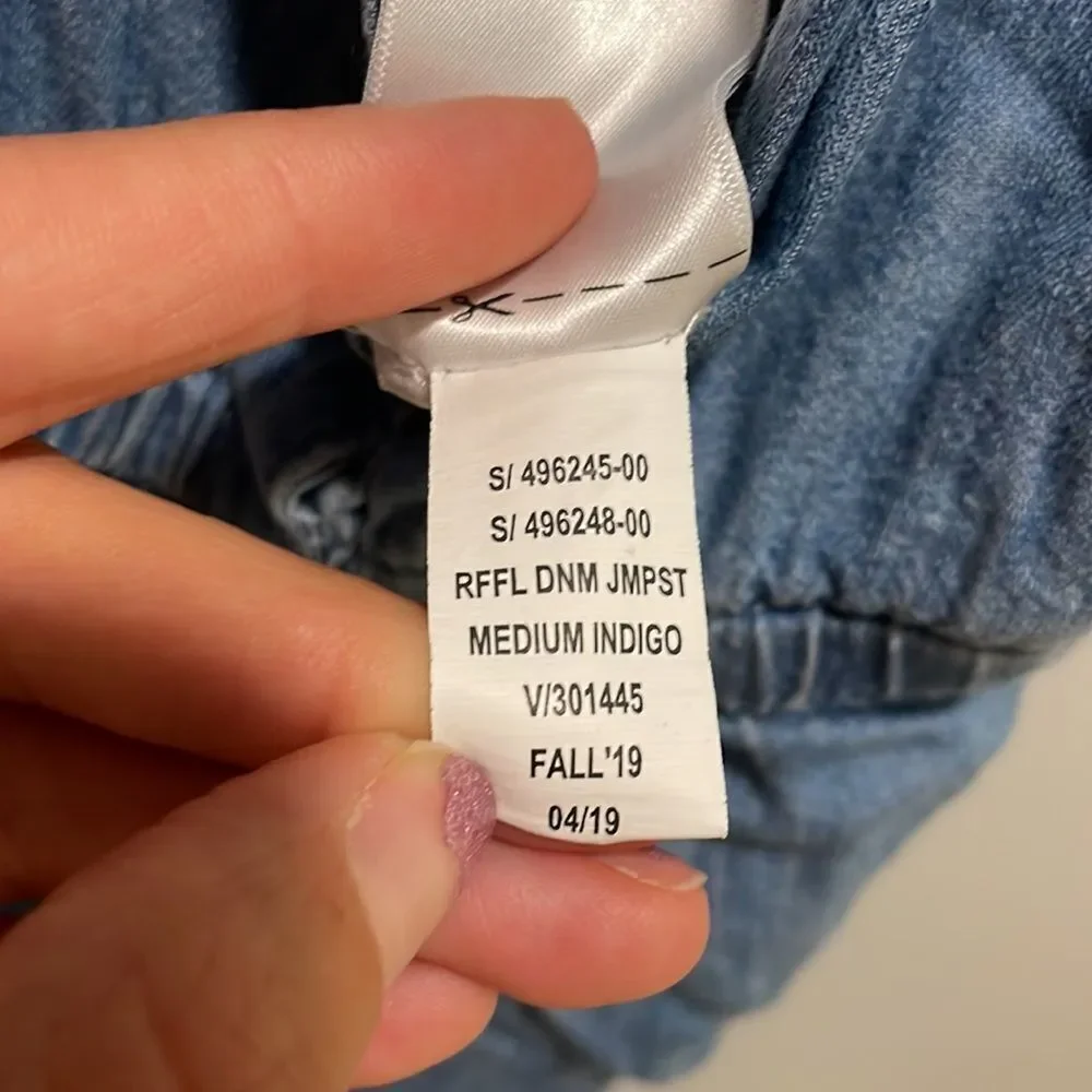 GAP kids ruffle denim jumpsuit.